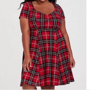 Torrid Size 1 Plaid Short Sleeved Dress